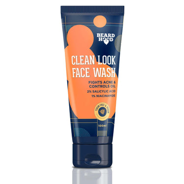 Beardhood Clean Look Face Wash for Oily and Acne Prone Skin with 2% Salicylic Acid & 1% Niacinamide 100ml | For Deep Pore Cleansing, Oil Control and Acne